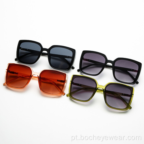 Novos óculos de sol retrô quadrados de armação grande, masculinos e femininos, de rosto redondo Óculos de sol elegantes óculos de tiro de rua s21155